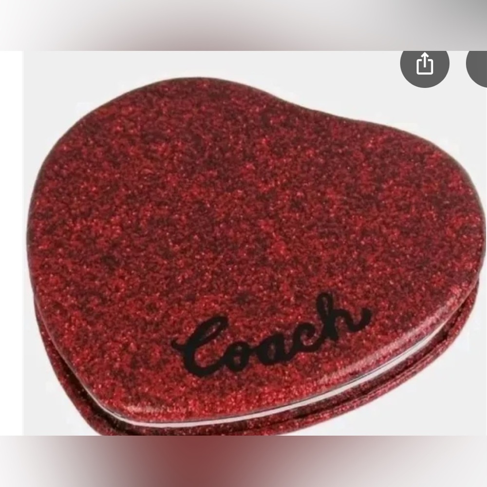 Coach Glittery Red Heart Compact Mirror